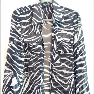 Jones New York Signature Voile Button Down Shirt